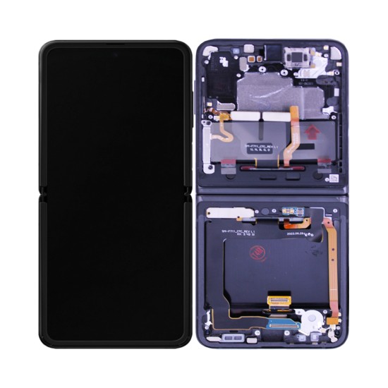 Touch+Display+Frame Samsung Galaxy Z Flip 3 5G 2021/F711 Service Pack Preto